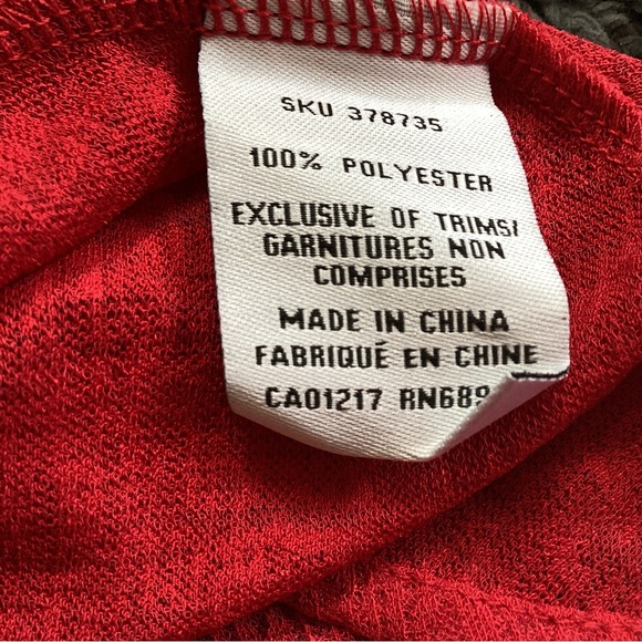 Le chateau Red peplum sheer blouse - Picture 3 of 5